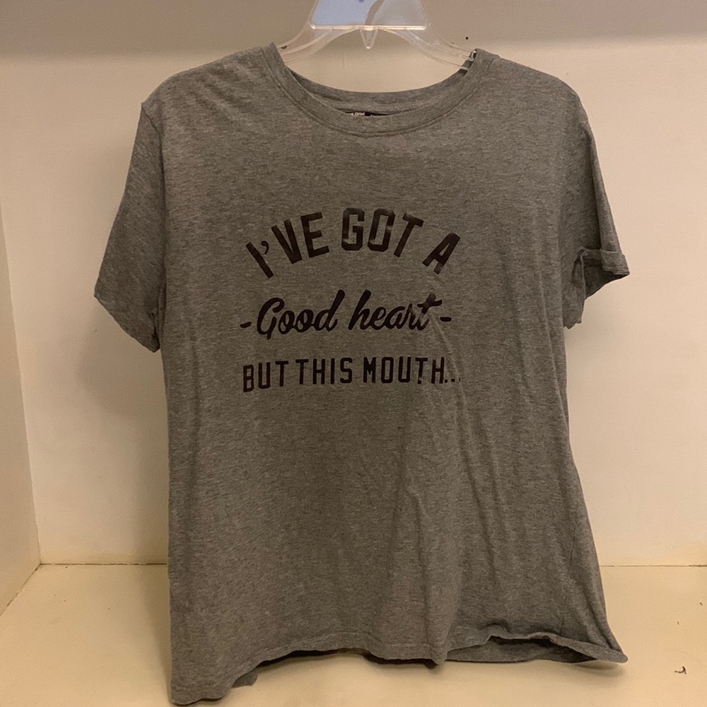SHEIN Cute Grey Graphic T-Shirt